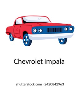 A well-designed flat icon of chevrolet impala