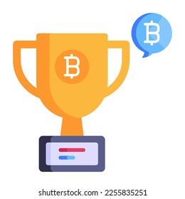 Un icono plano y bien diseñado del premio cripto 