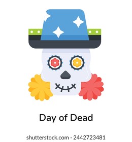 A well-designed flat icon of day of dead 