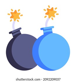 A well-designed flat icon of diwali crackers 