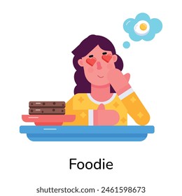 A well-designed flat icon of a foodie 