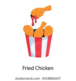 A well-designed flat icon of fried chicken 