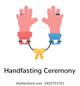 A well-designed flat icon of handfasting ceremony 