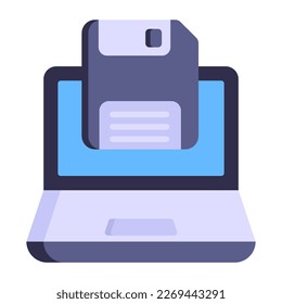 A well-designed flat icon of laptop storage 