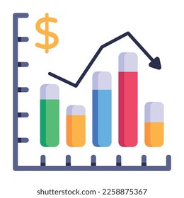 A well-designed flat icon of mobile analytics 