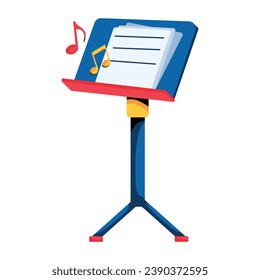 Well-designed flat icon of music stand 