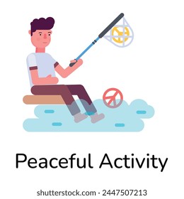 Un icono plano bien diseñado de actividad pacífica 