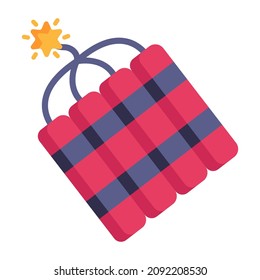 Un icono plano bien diseñado de pirotecnia, celebración festiva 