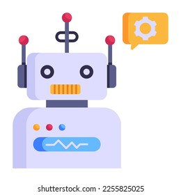 A well-designed flat icon of robotics