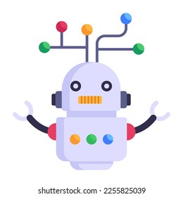 A well-designed flat icon of robotics