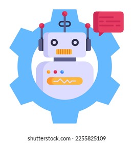 A well-designed flat icon of robotics