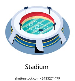 A well-designed flat icon of a stadium 