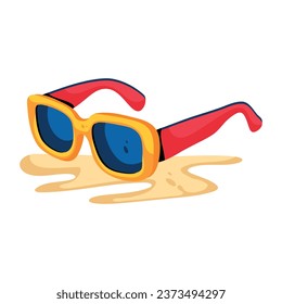 Well-designed flat icon of sunglasses 