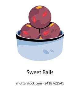 A well-designed flat icon of sweet balls 