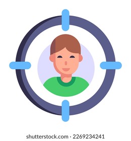 A well-designed flat icon of target customer 