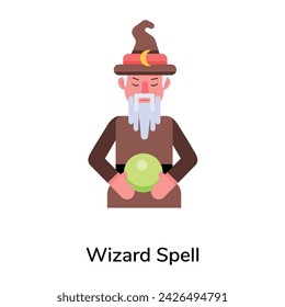 A well-designed flat icon of wizard spell 