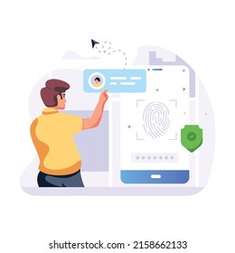 A well-designed flat illustration of biometric 


