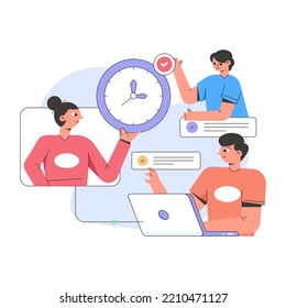 Eine gut konzipierte, flache Illustration der Geschäftsanalyse 