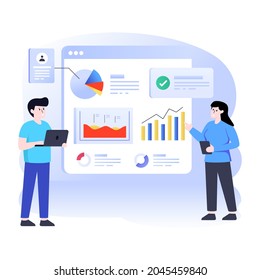A well-designed flat illustration of business website 