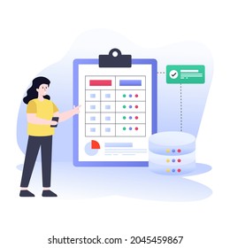 A well-designed flat illustration of frequency table 