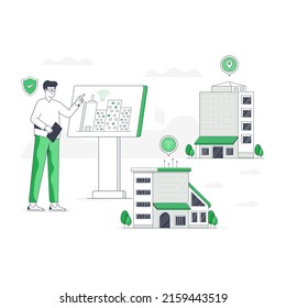 A well-designed flat illustration of smart city 

