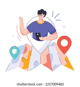 A well-designed flat illustration of whereabouts 