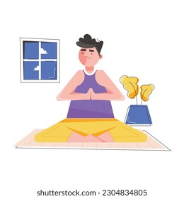Well-designed flat illustration of yoga practice 