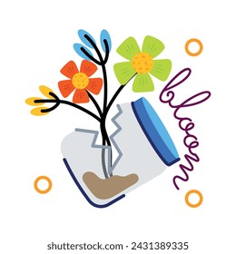 A well-designed flat sticker of bottle garden 