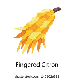 A well-designed flat sticker of fingered citron