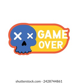 A well-designed flat sticker of game over 