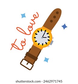 Well-designed flat sticker of groom watch 
