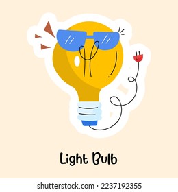 A well-designed flat sticker of light bulb, editable vector 