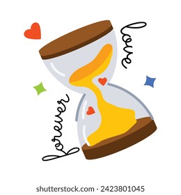 Pegatina plana bien diseñada de la tipografía del amor para siempre 