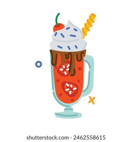 A well-designed flat sticker of milkshake 