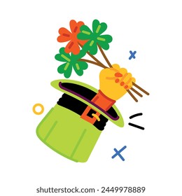 A well-designed flat sticker of patricks day 