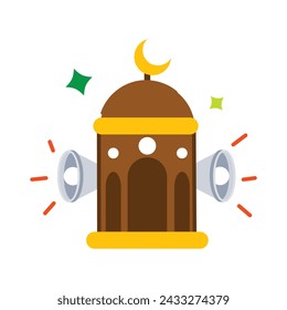 A well-designed flat sticker of prayer call 