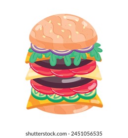 A well-designed flat sticker of tower burger