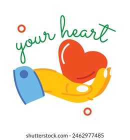 Well-designed flat sticker of your heart typography 