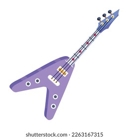 Well-designed flat vector of flying guitar 