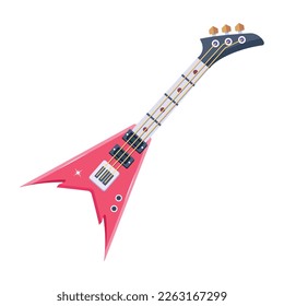 Well-designed flat vector of v guitar 