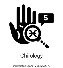 A well-designed glyph icon of chirology