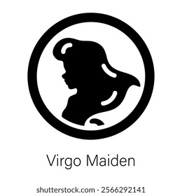 A well-designed glyph icon of virgo maiden 