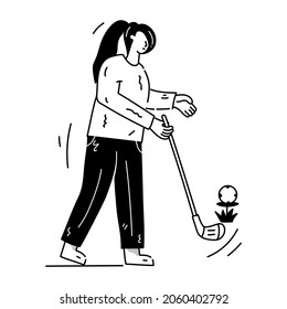 Ilustración de golf bien diseñada a mano 