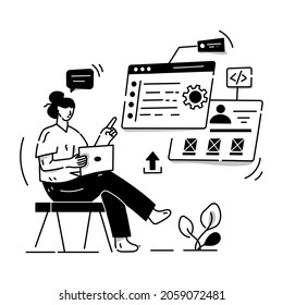 A well-designed hand drawn illustration of programming 