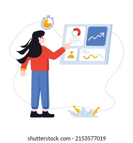 A well-designed illustration of digital marketing in flat style 

