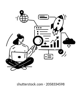 A well-designed illustration of SEO startup 