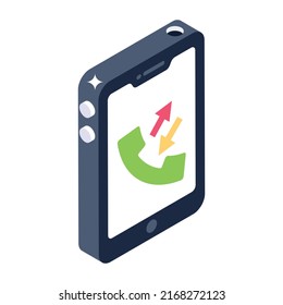 A well-designed isometric icon of call conversion 

