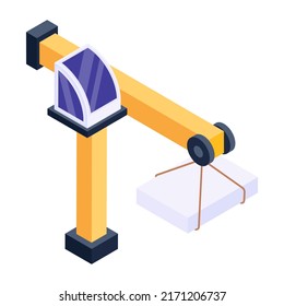A well-designed isometric icon of construction site 