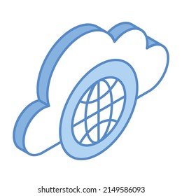 A well-designed isometric icon of global storage 

