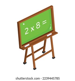 A well-designed isometric icon of math lecture 